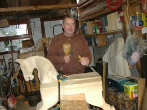 Shaping a new build Horse with my trusty chisel.